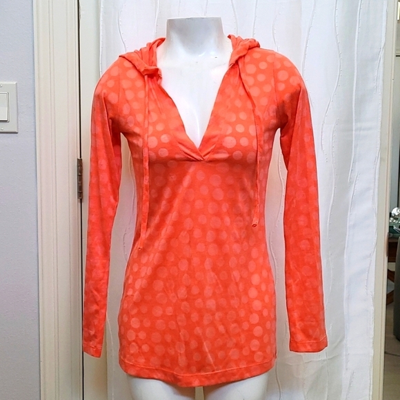Balance Collection Orange V-Neck Sweatshirt Hoodie - Picture 1 of 6